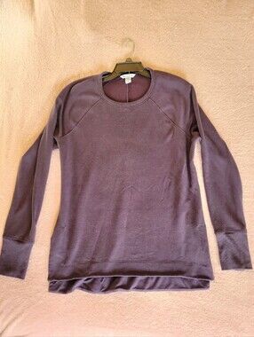 Athleta Dark Plum Crewneck Long Sleeve Pullover Sweatshirt